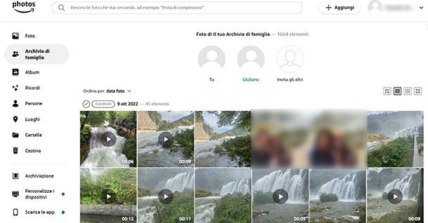 Archivio di famiglia su Amazon Photos