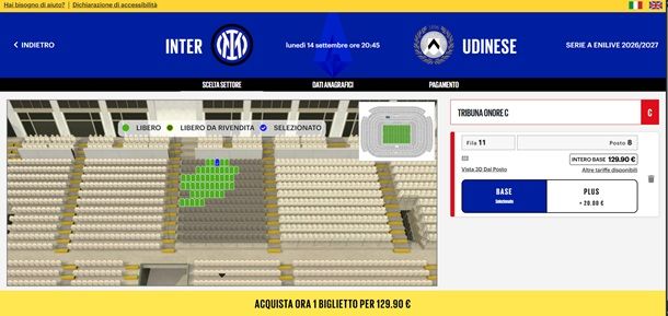 acquisto biglietti inter
