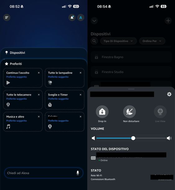 Controllare i dispositivi smart home app Alexa