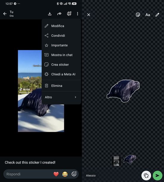 Trasformare in sticker WhatsApp Snappy-Fix Android