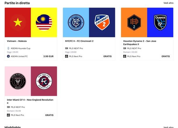 Guardare partite gratis OneFootball