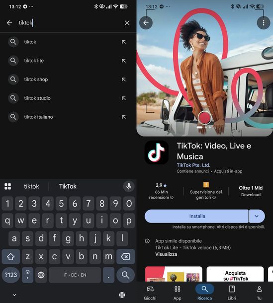 Scaricare TikTok Play Store Android
