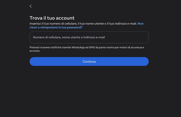 Recuperare la password di Instagram da PC