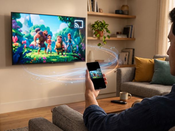 Smart TV Samsung con Google Cast in salotto