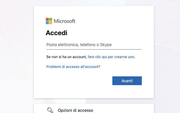 Inserire indirizzo email Microsoft PC