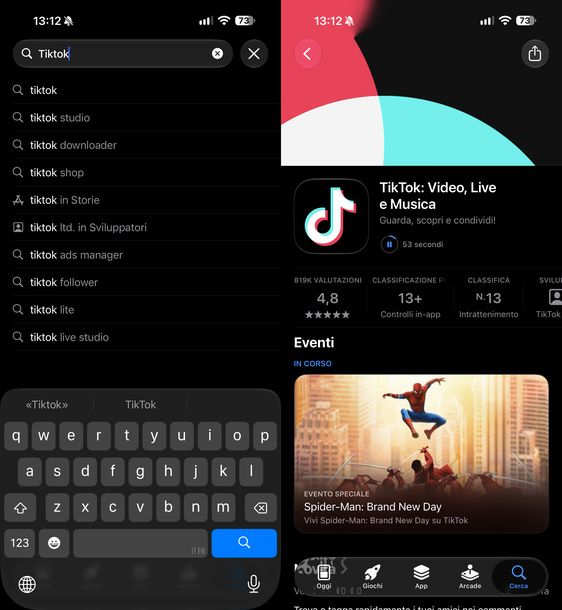 Scaricare TikTok App Store iPhone