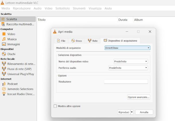 schermata VLC