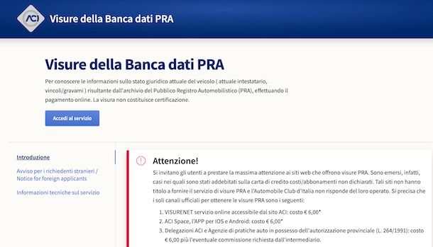 Visura PRA