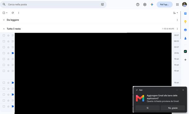 Aggiungere Gmail alla barra delle applicazioni Firefox