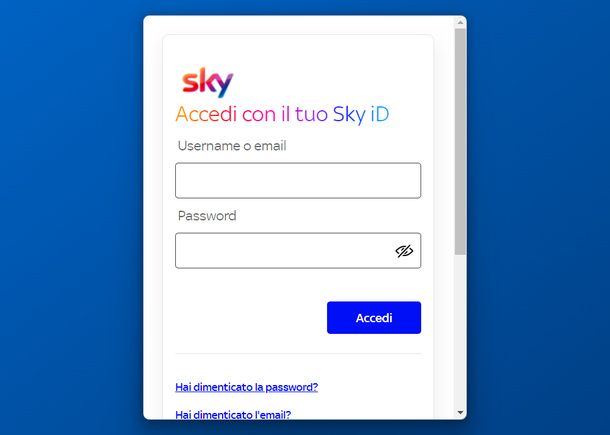 Accedere Sky Go Windows