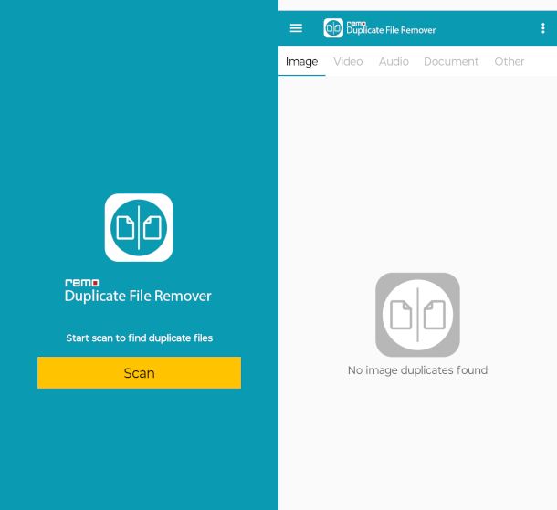 schermata app Remo Duplicate File Remover