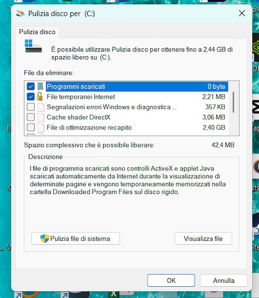 Eliminare file con Pulizia disco Windows