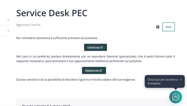 Chat PEC Namirial