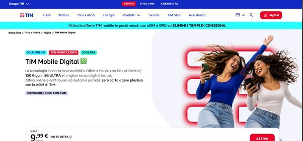 offerta tim con esim