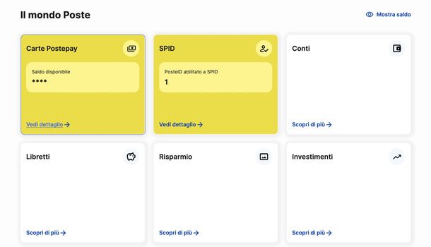 Aprire Carte Postepay dal cruscotto MyPoste PC