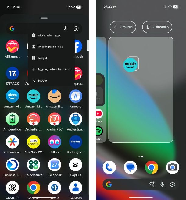 Come mettere app su schermo Android