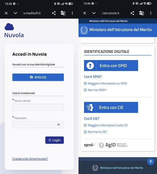 Accedere a Nuvola con SPID da Android