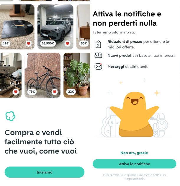 Wallapop iscrizione da app