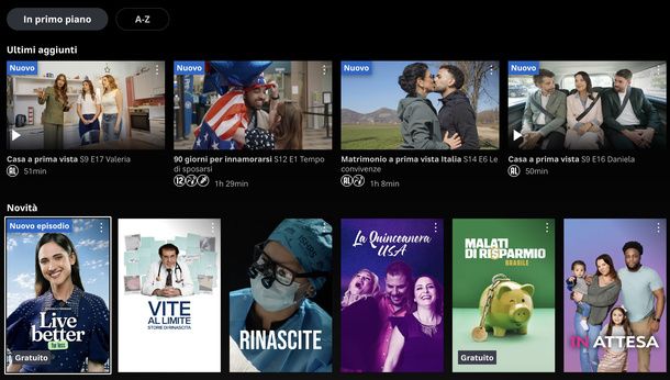 Programmi on demand Real Time Discovery+ PC