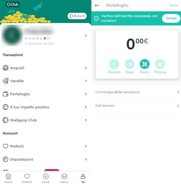 Portafoglio Wallapop