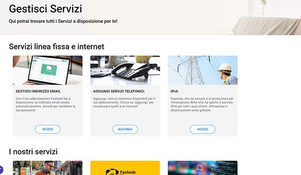 Servizi telefonici Fastweb linea fissa