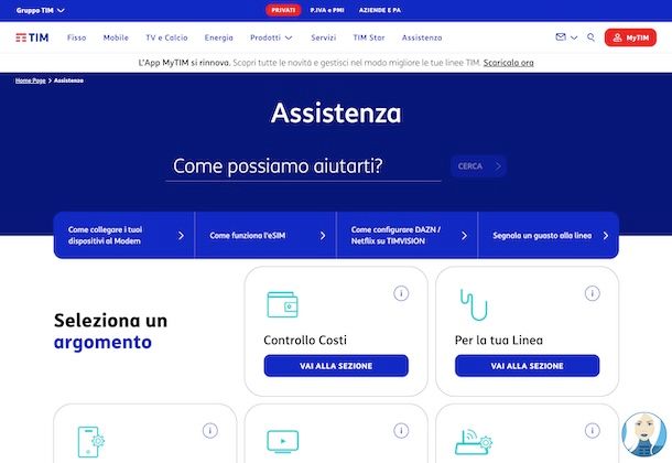 Come chattare con TIM