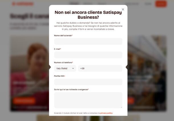 Come contattare Satispay Business