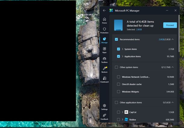 Pulizia approfondita PC Manager Windows