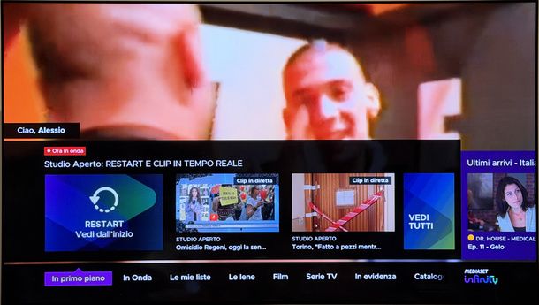 Accedere ai contenuti Mediaset Infinity HbbTV Smart TV