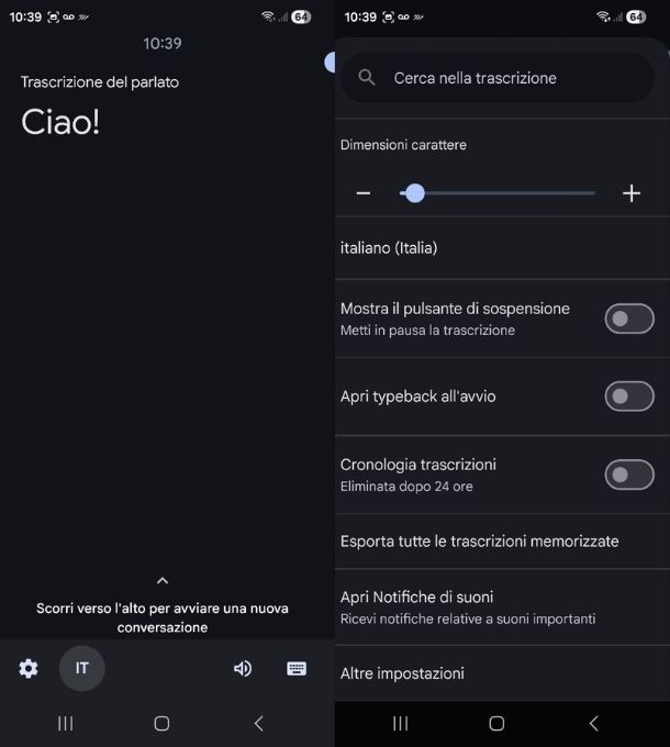 App per dettare