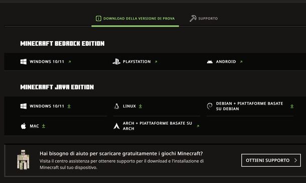 Scaricare Minecraft Java Edition Mac