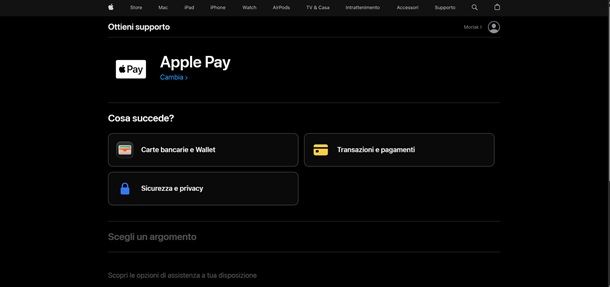 assistenza applepay