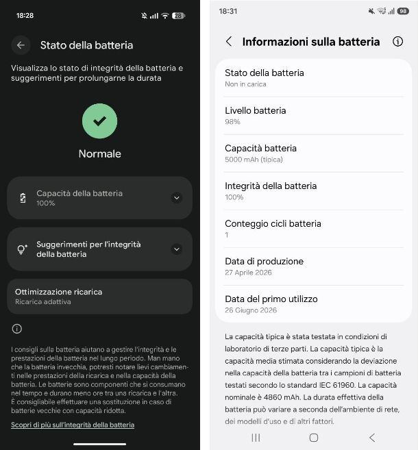 Come vedere lo stato della batteria su Android 16 e 17