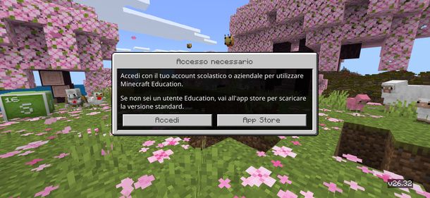 Accedere a Minecraft Education smartphone