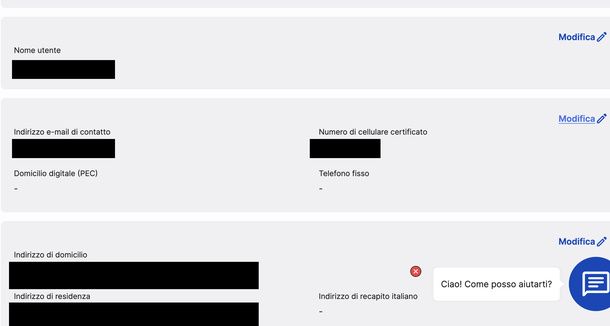 Modificare i dati di contatto SPID Poste