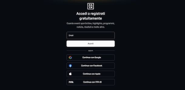 Accedere a DAZN