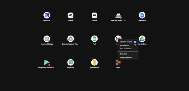 Creare scorciatoia app Gmail Chrome