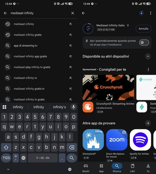 Scaricare Mediaset Infinity Android