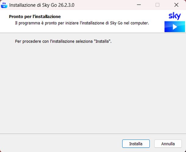 Installare Sky Go Windows