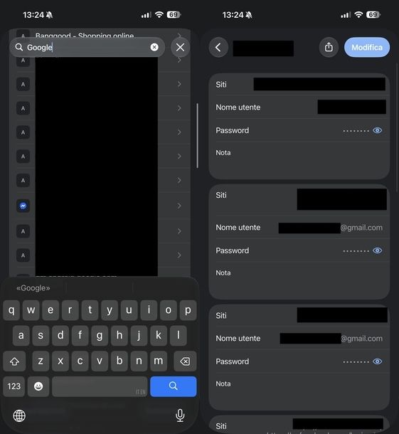 Visualizzare password Google Mozilla Firefox iOS
