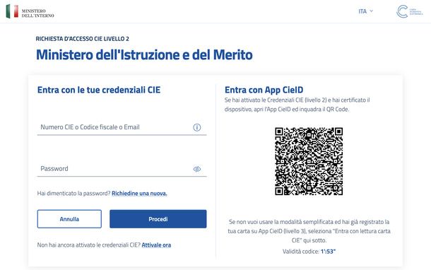 Accedere a Nuvola con CIE da browser