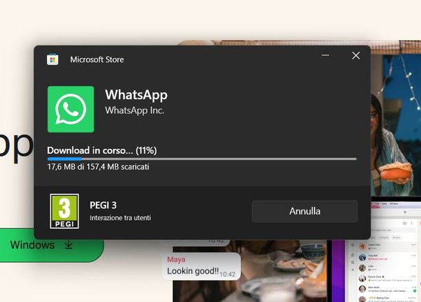 Installare WhatsApp dal sito ufficiale su PC