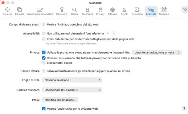 modalit&agrave; sviluppo safari