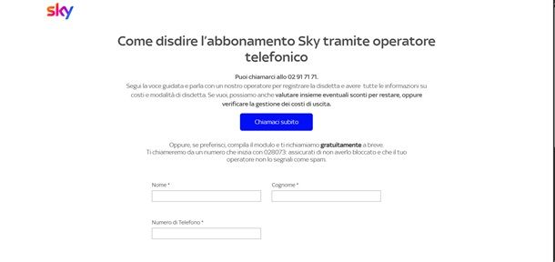 disdire sky