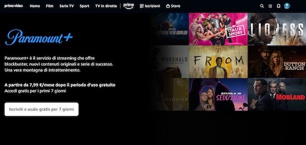 Paramount+ su Prime Video
