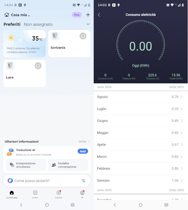 schermate app Smart Life