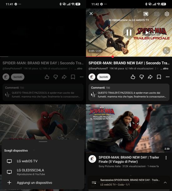 Trasmettere un video con Google Cast Android