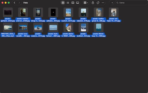 Selezionare tutti i file Mac