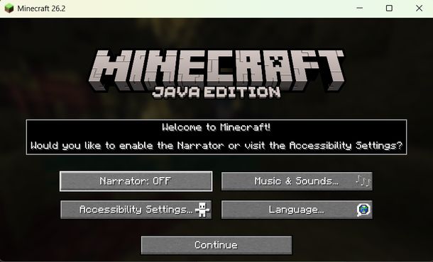 Avviare la demo di Minecraft Java Edition Windows