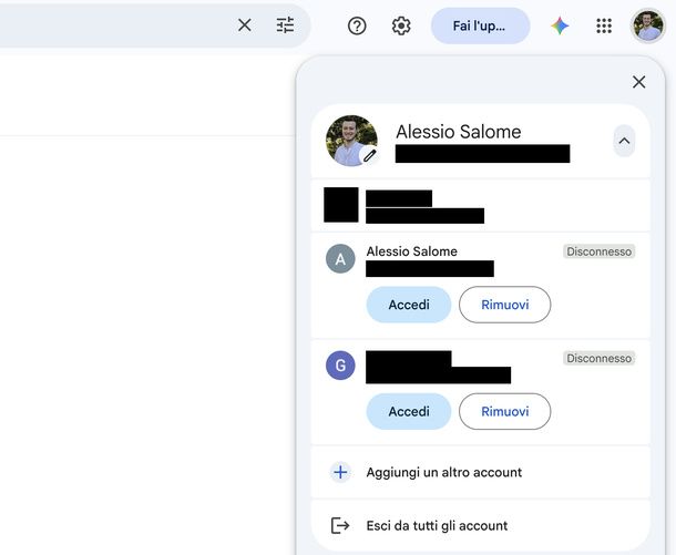 Passare da un account Gmail all'altro PC